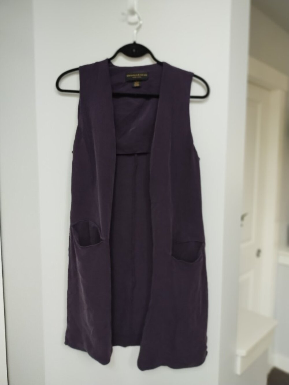 Donna Karan New York 100% silk deep purple vest